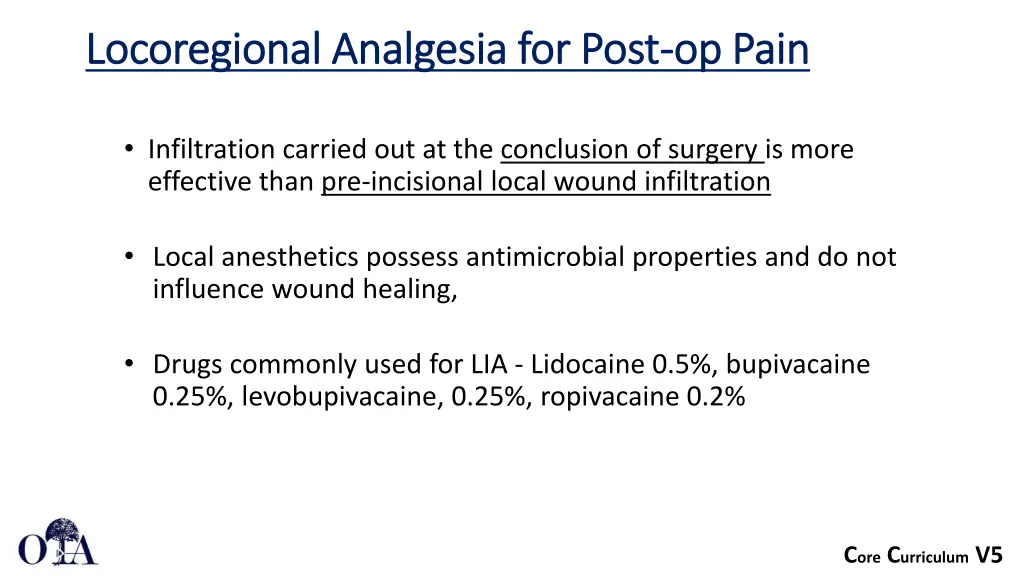 locoregional analgesia for post locoregional 1