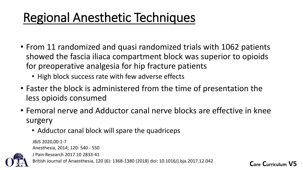 regional anesthetic techniques regional