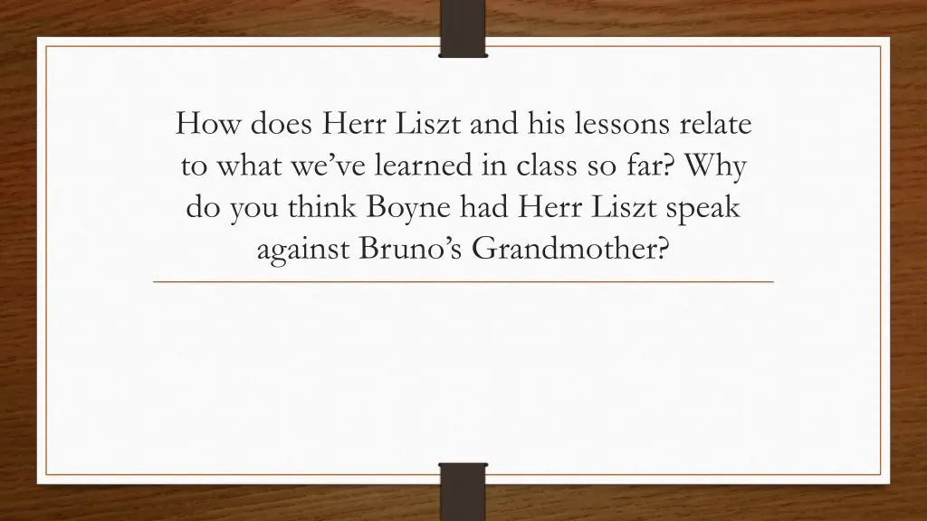 how does herr liszt and his lessons relate