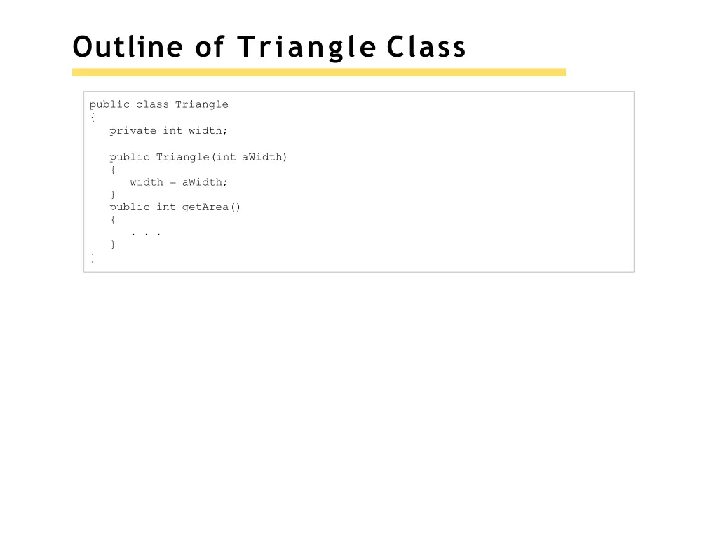 outline of triangle class