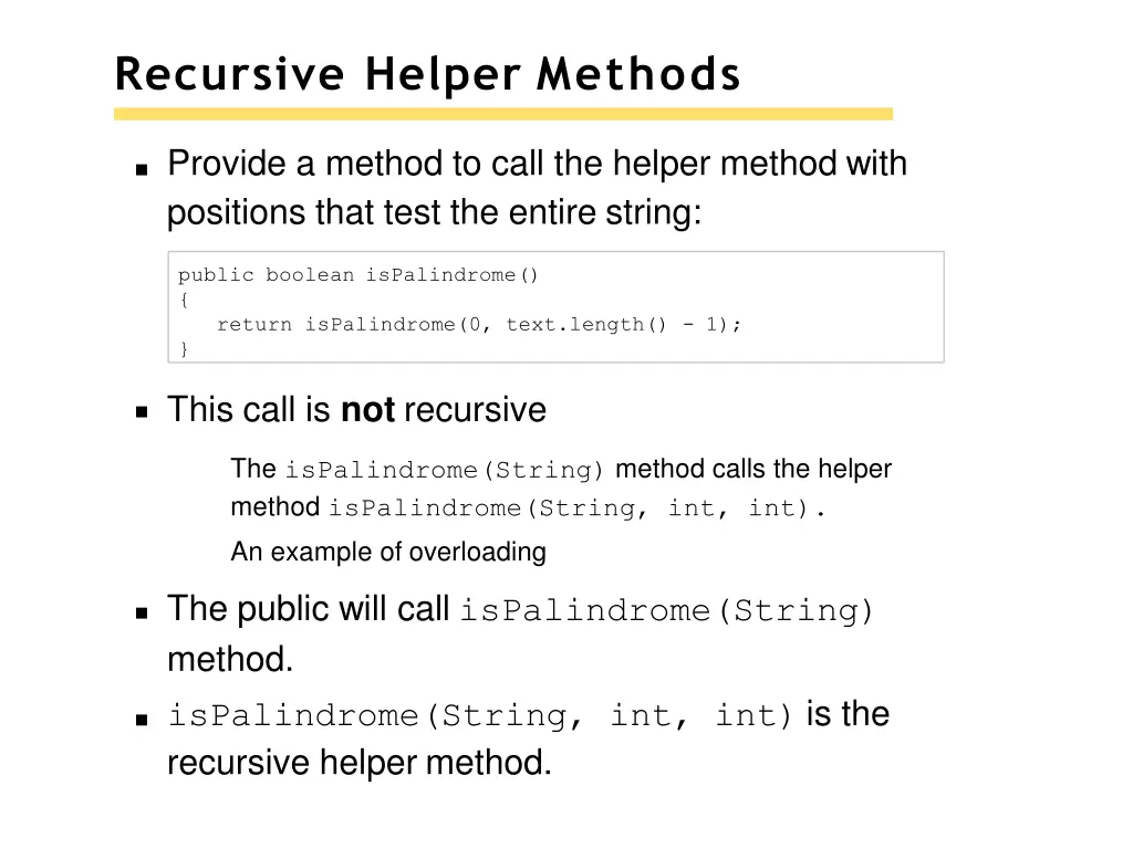 recursive helper methods 1