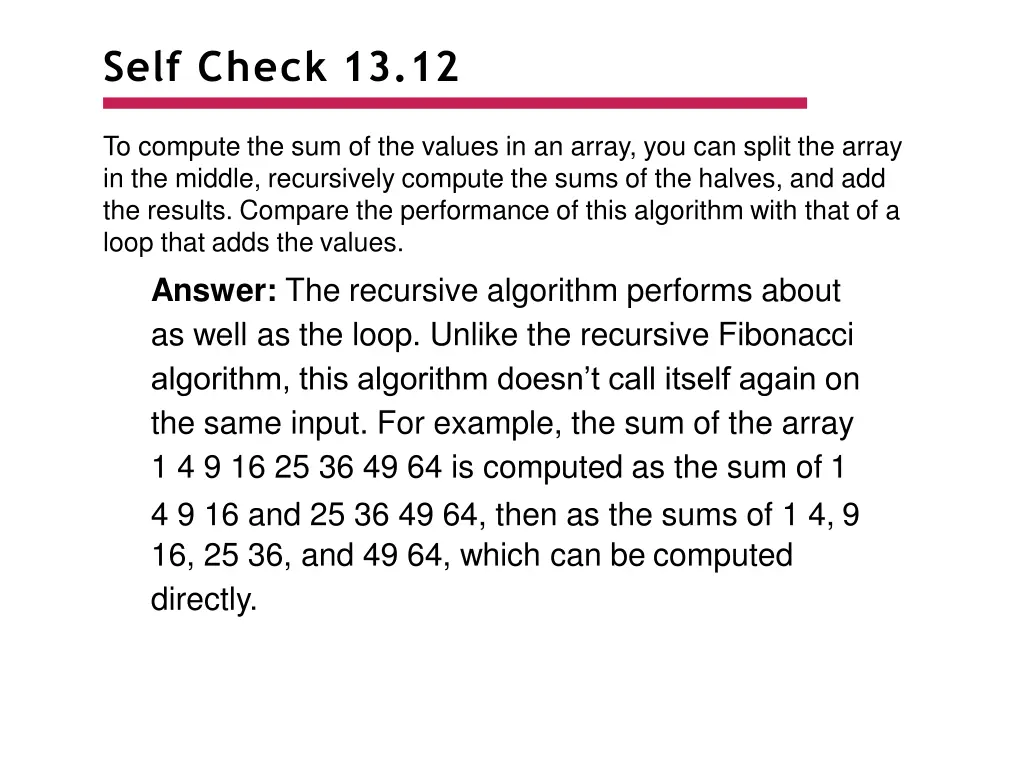 self check 13 12