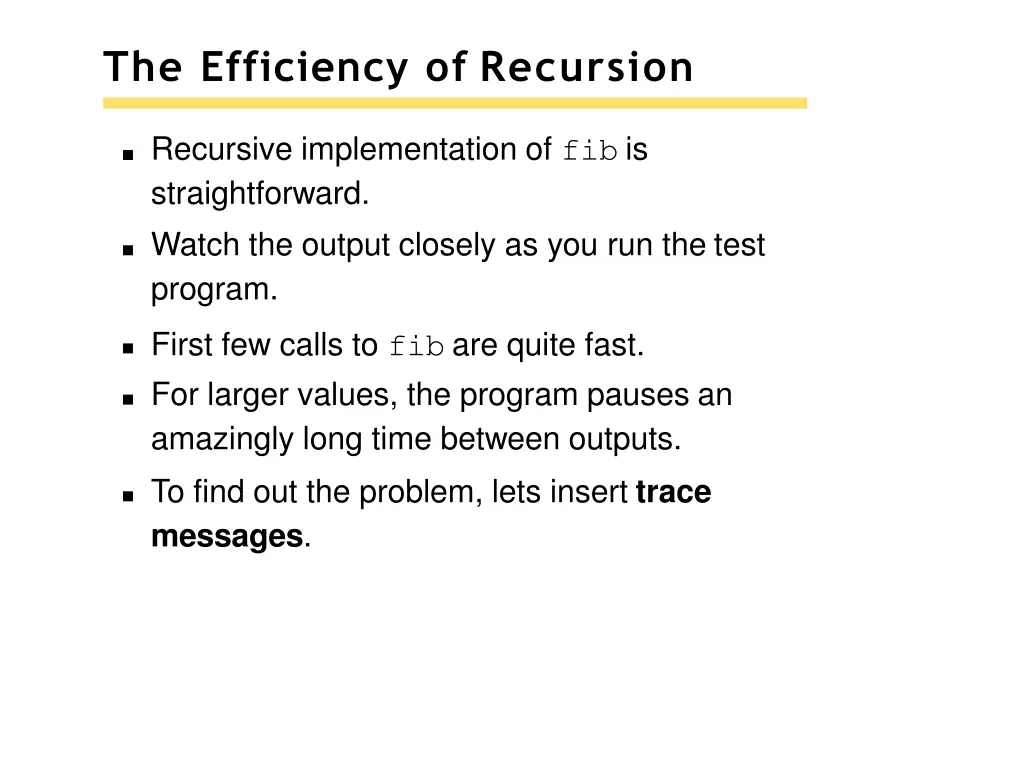 the efficiency of recursion