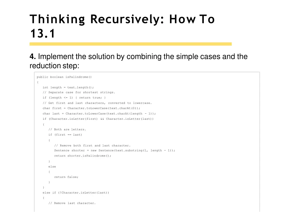 thinking recursively how to 13 1 3