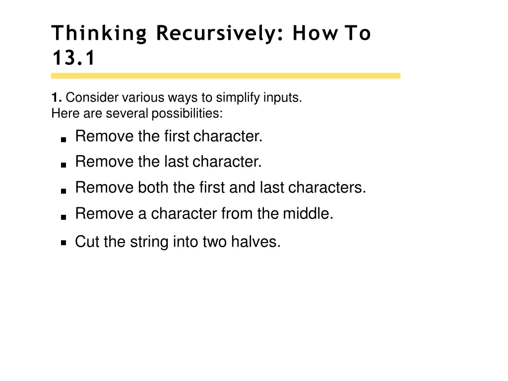 thinking recursively how to 13 1