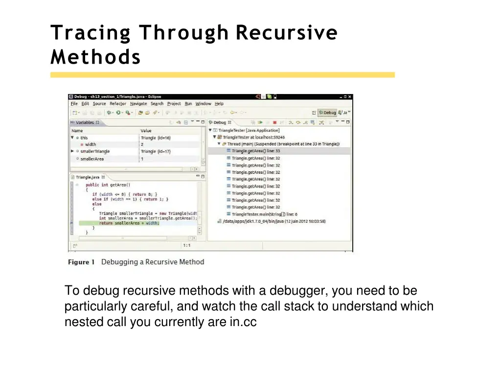 tracing through recursive methods