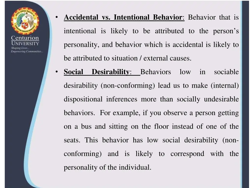 accidental vs intentional behavior behavior that