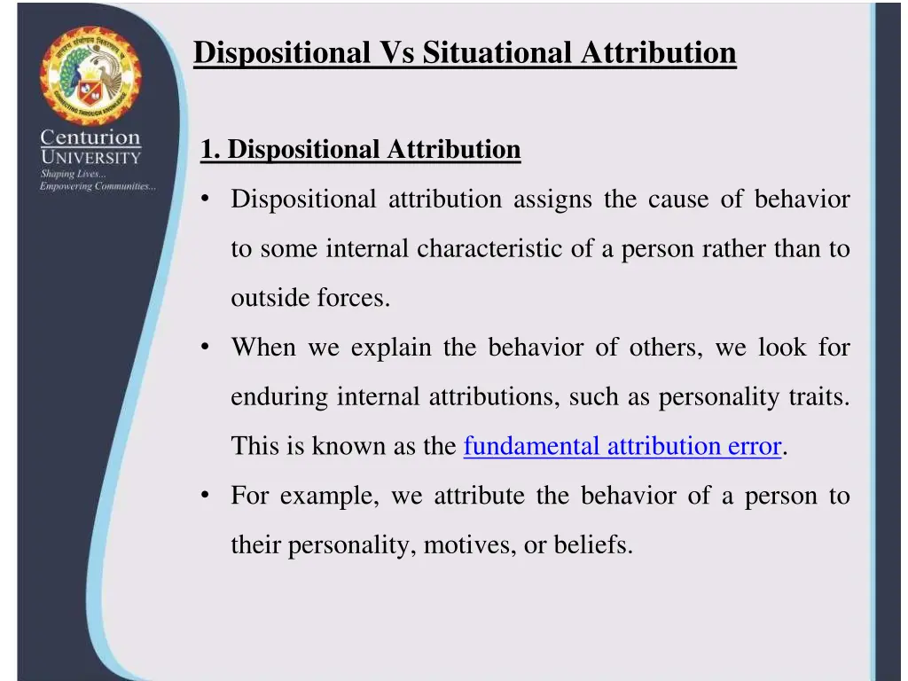 dispositional vs situational attribution