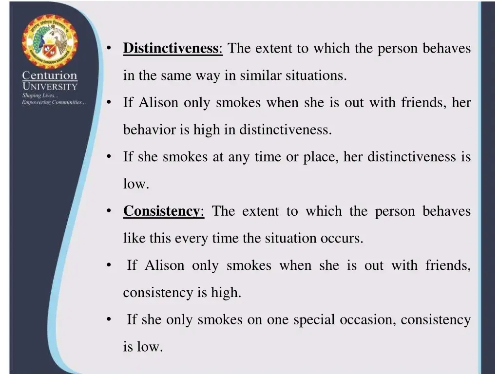 distinctiveness the extent to which the person