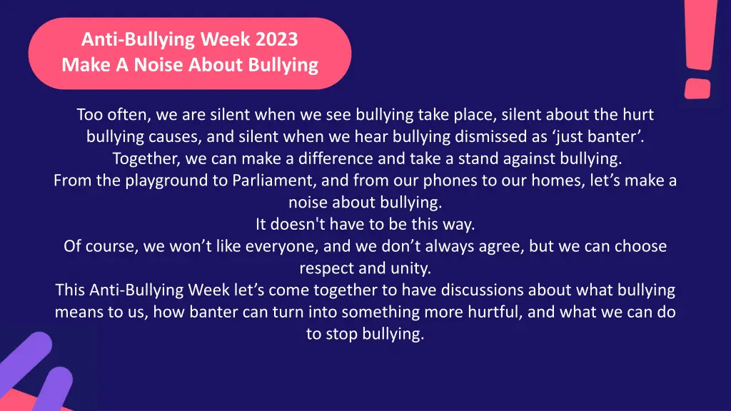 anti bullying week 2023 make a noise about