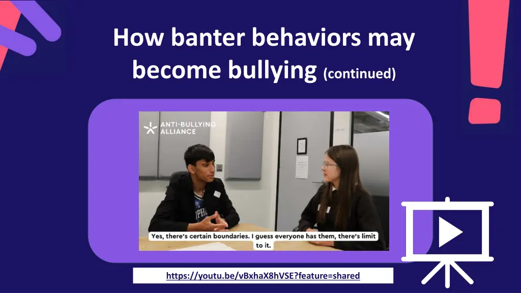 how banter behaviors may become bullying continued