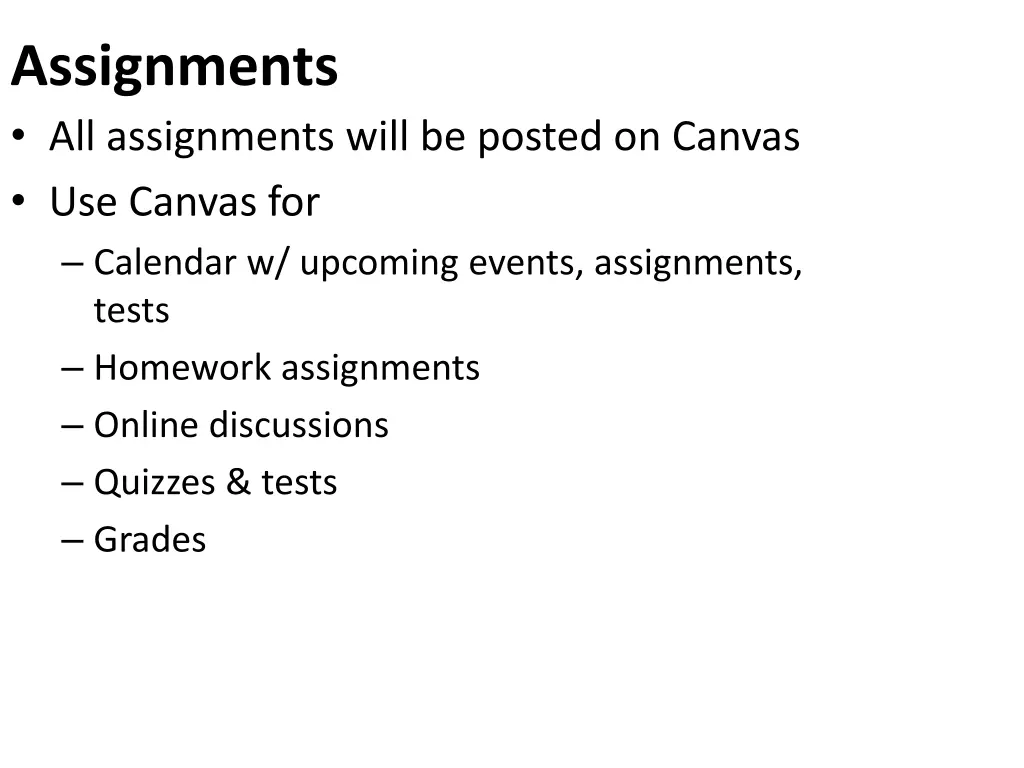 assignments all assignments will be posted