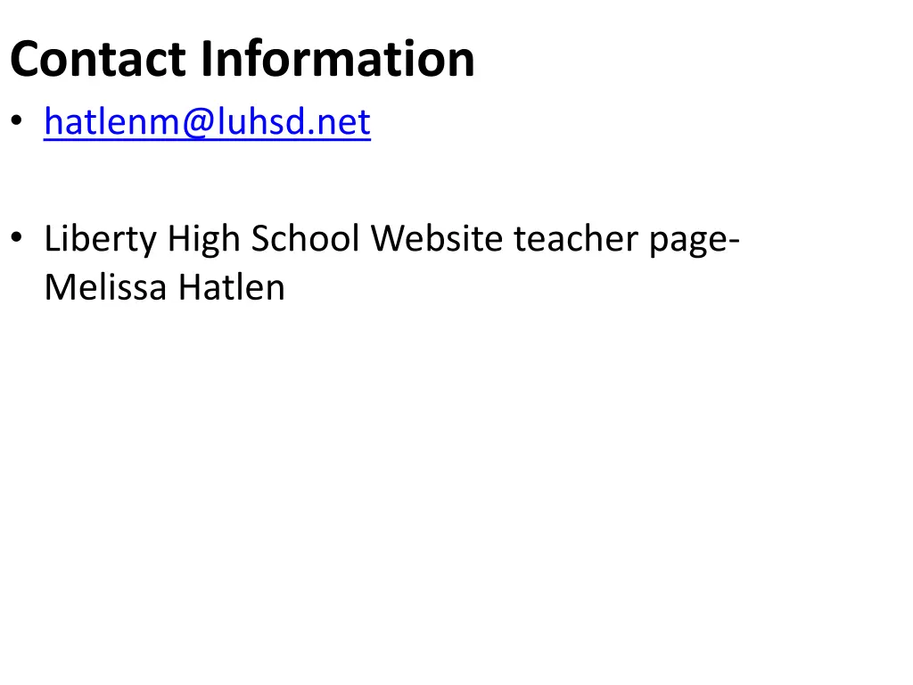 contact information hatlenm@luhsd net