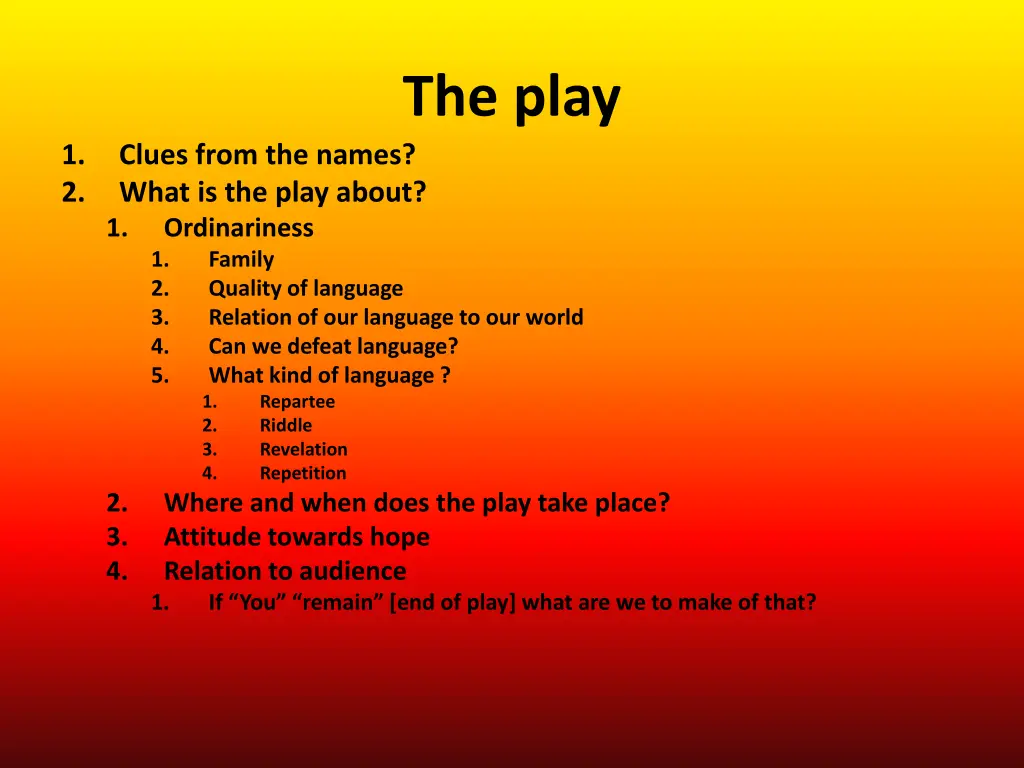 the play