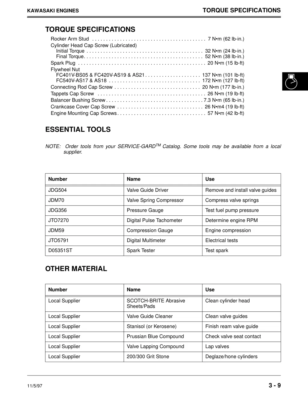 torque specifications