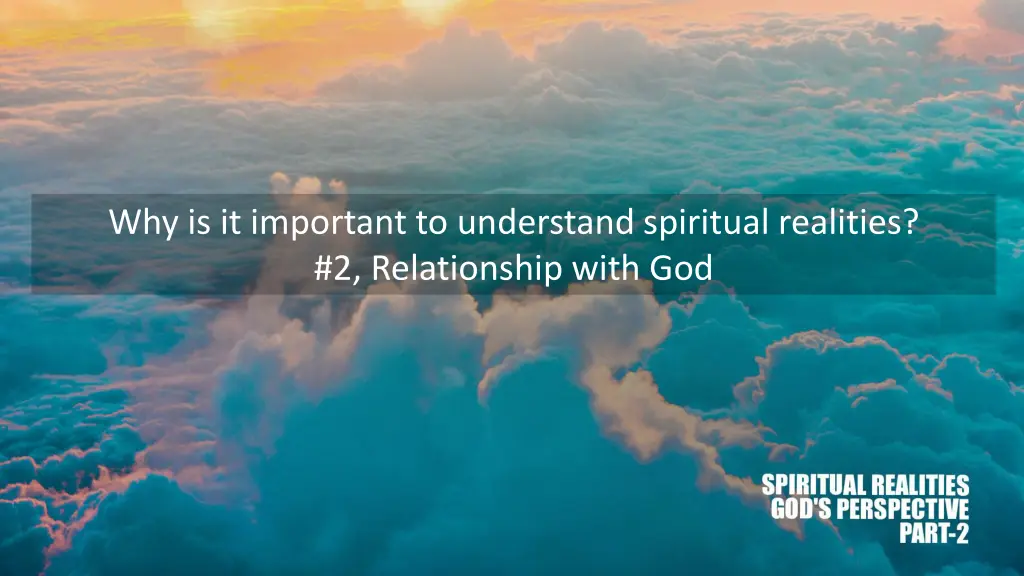 why is it important to understand spiritual 1