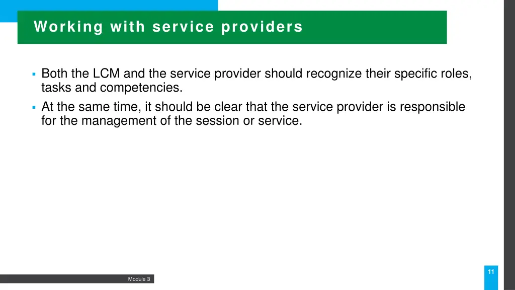 working with service providers