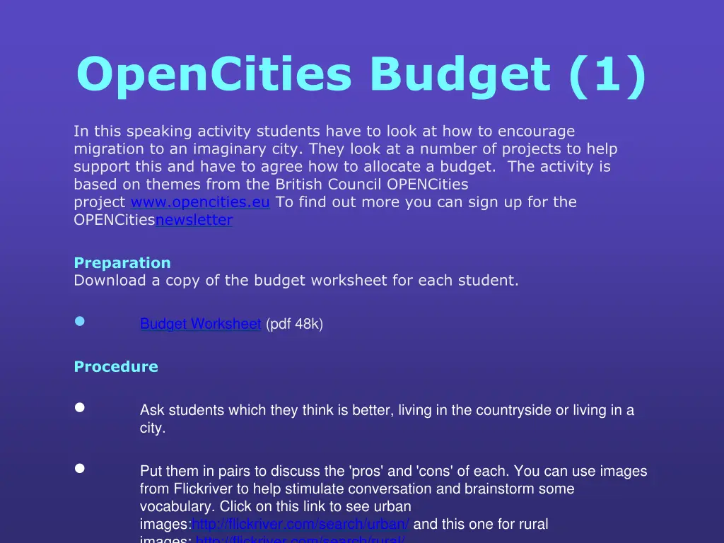 opencities budget 1