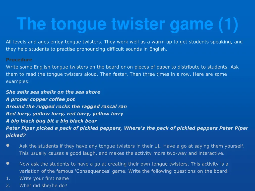 the tongue twister game 1