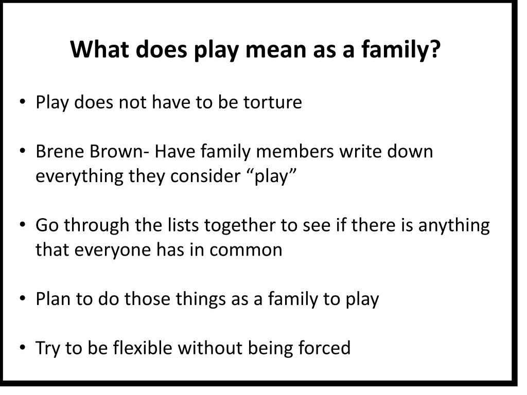 what does play mean as a family