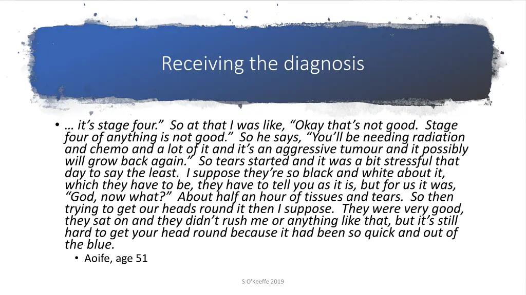 receiving the diagnosis