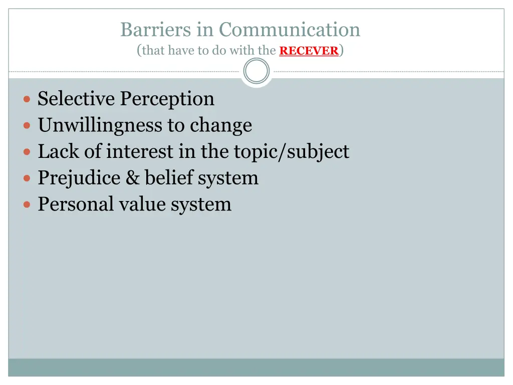 barriers in communication that have to do with 2