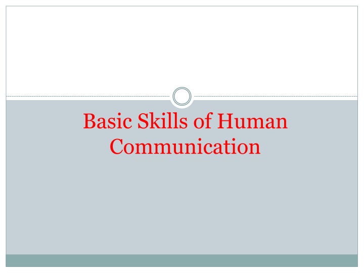 basic skills of human communication