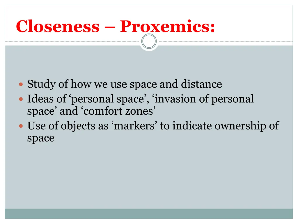 closeness proxemics