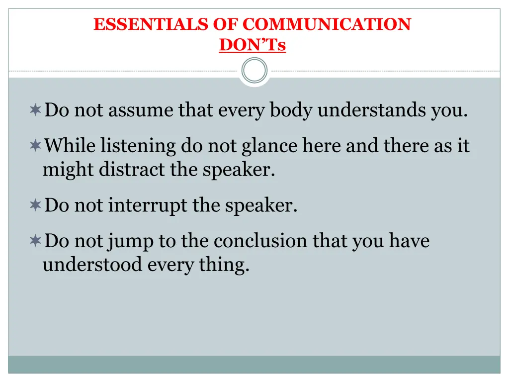 essentials of communication don ts 1