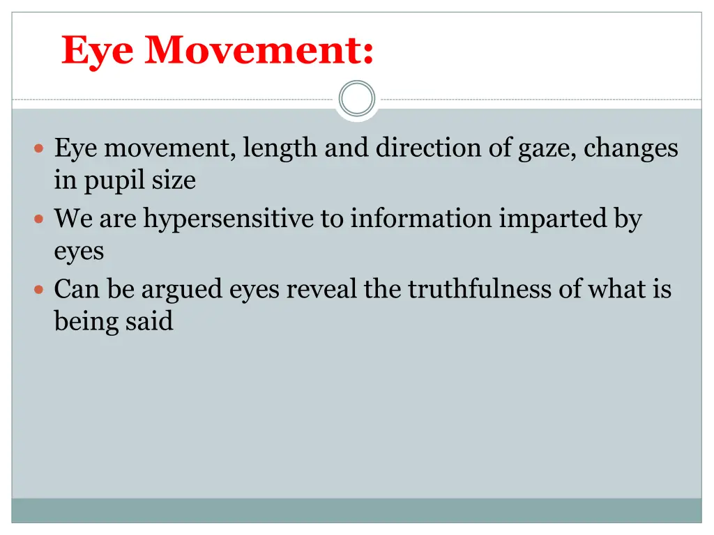 eye movement