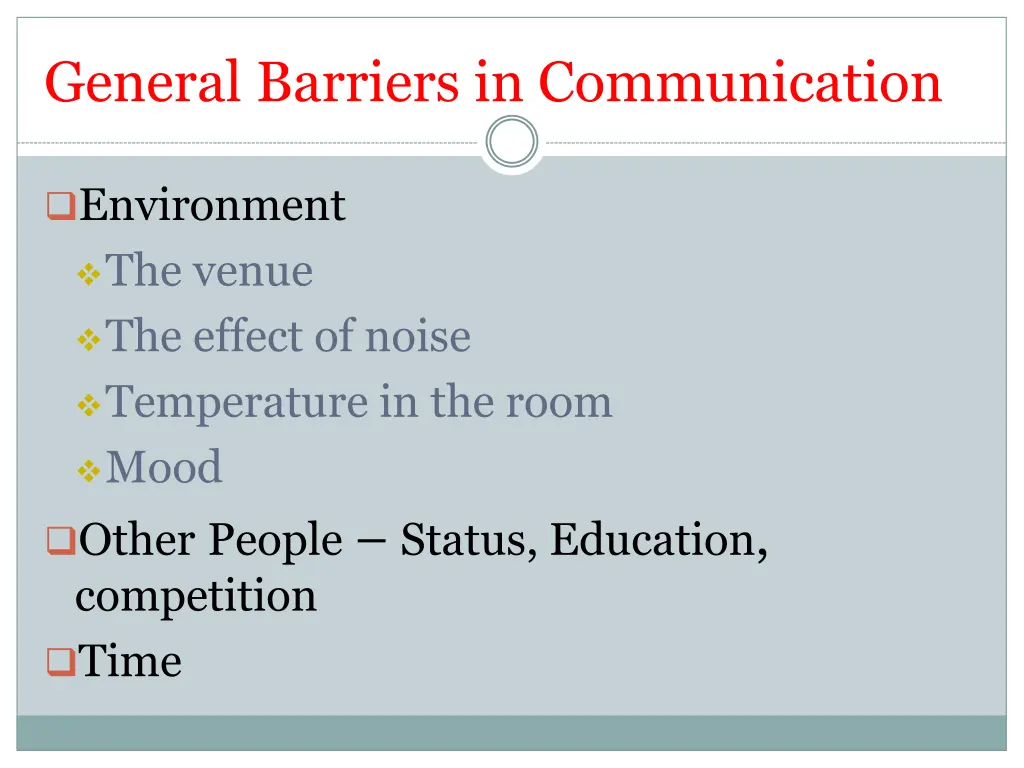 general barriers in communication