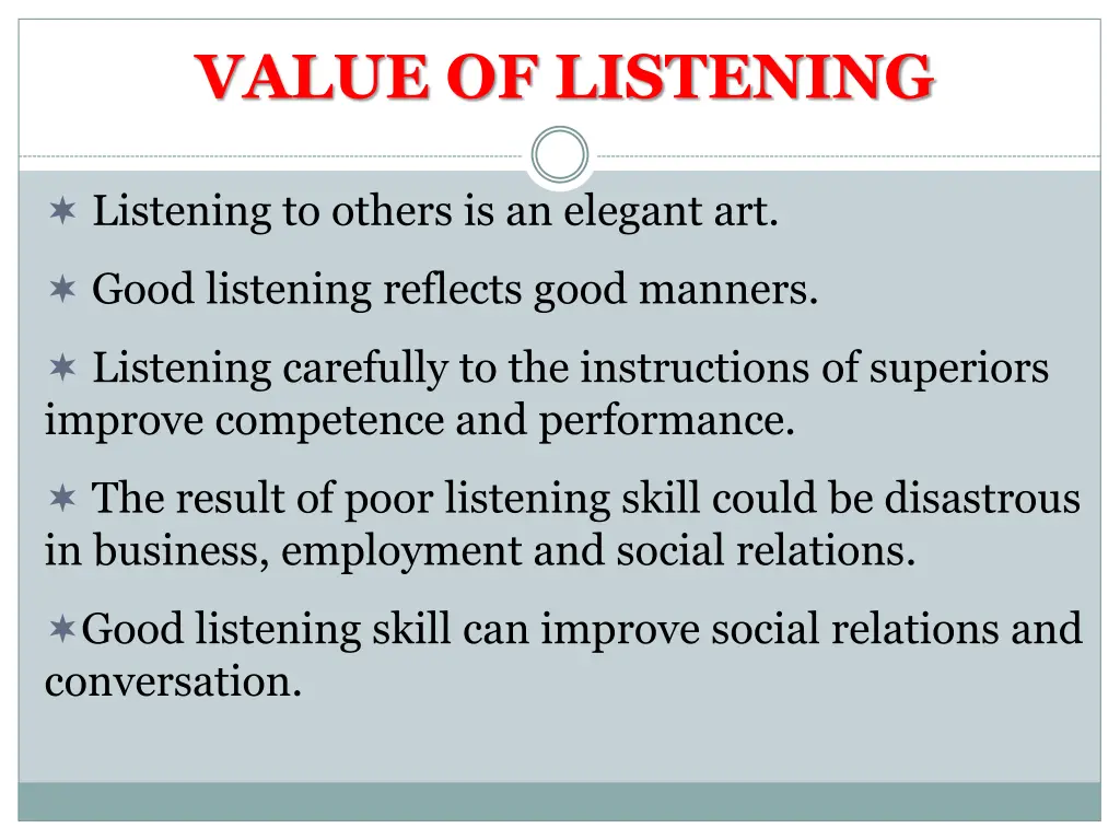 value of listening