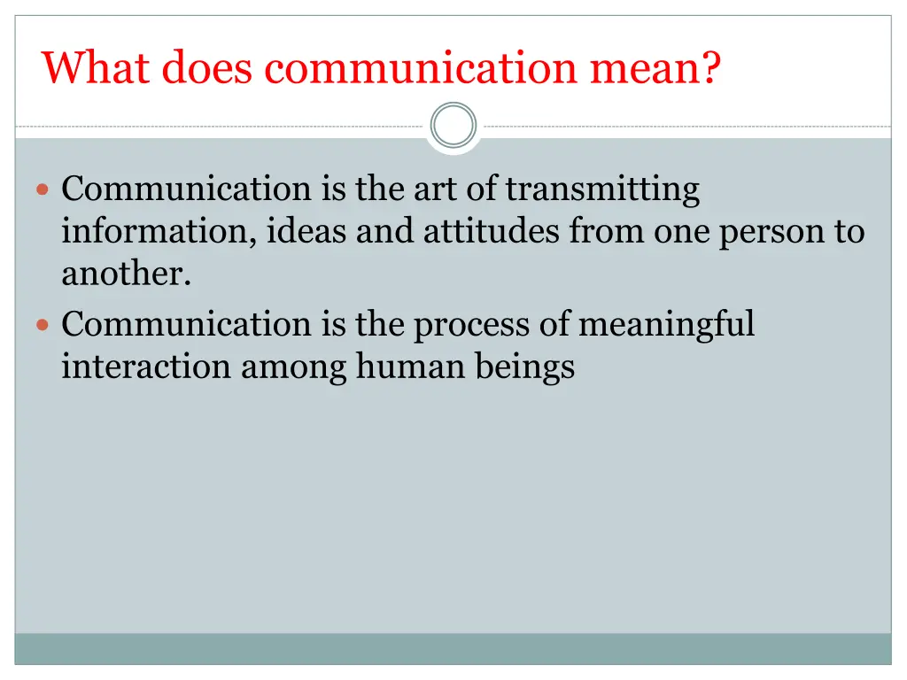 what does communication mean