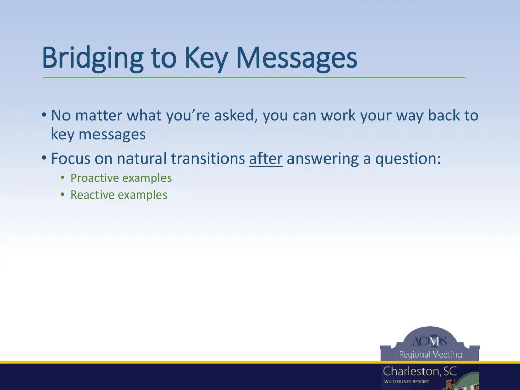 bridging to key bridging to key m messages