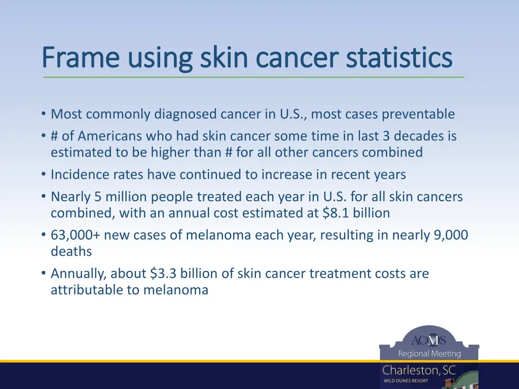 frame using skin cancer statistics frame using