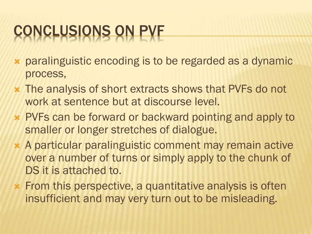 conclusions on pvf