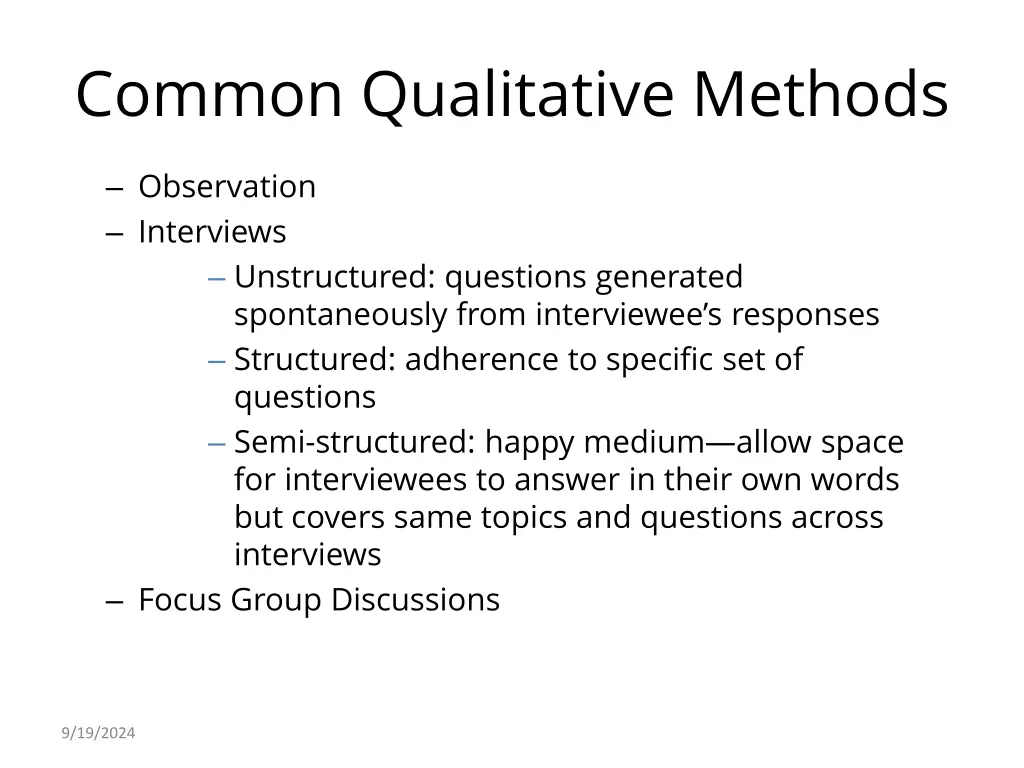 common qualitative methods