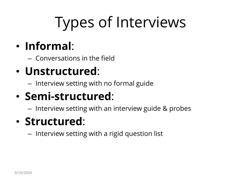 types of interviews