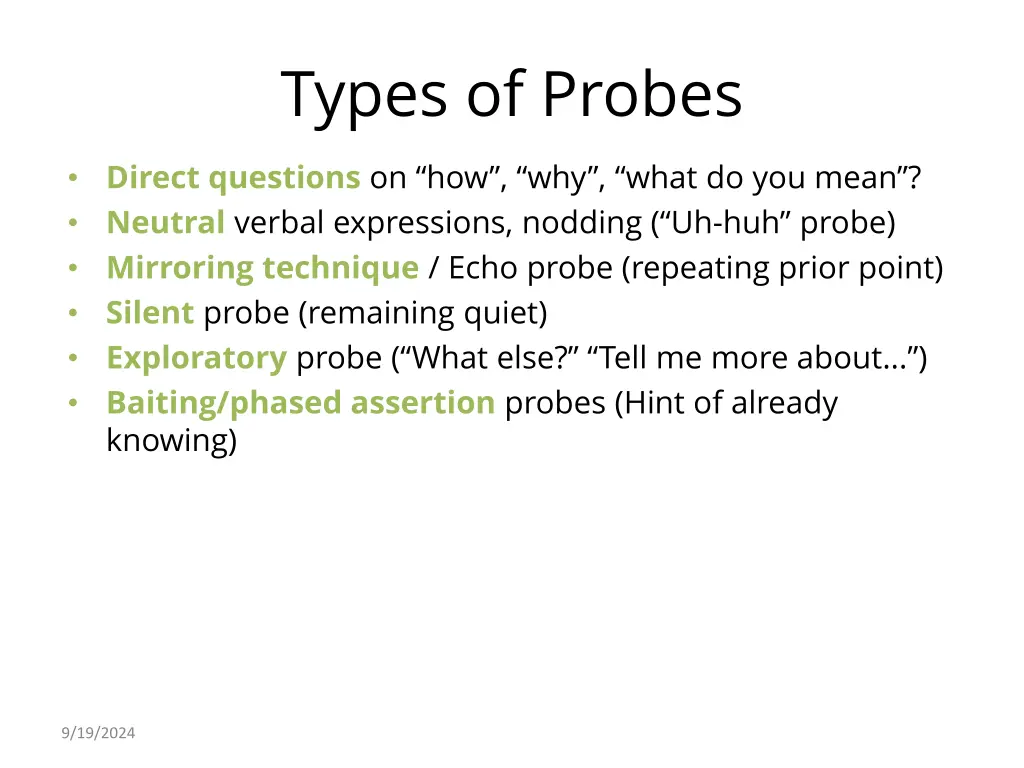 types of probes