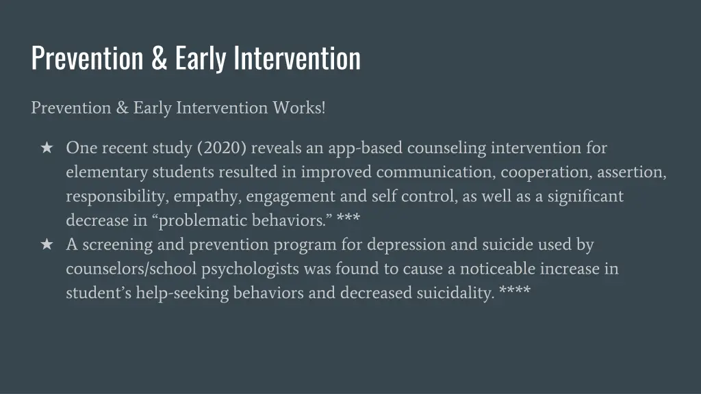 prevention early intervention