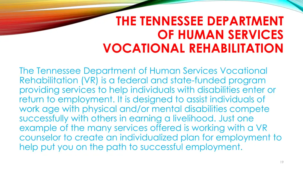 the tennessee department of human services