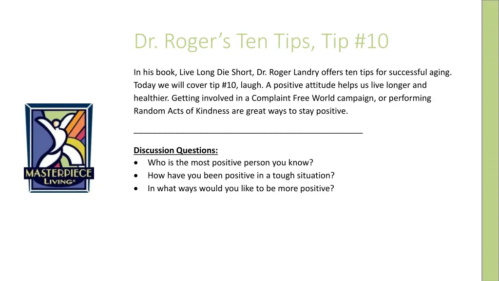 dr roger s ten tips tip 10