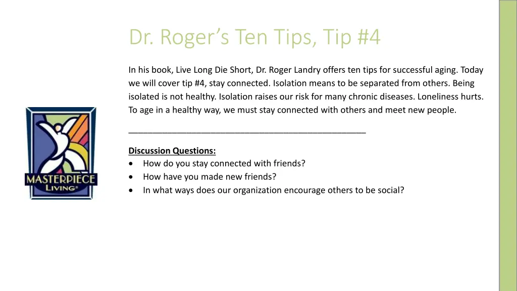 dr roger s ten tips tip 4