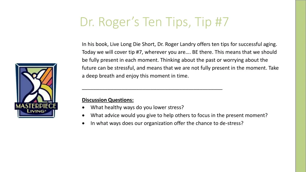 dr roger s ten tips tip 7