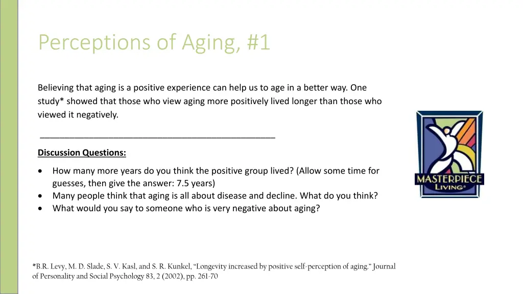 perceptions of aging 1