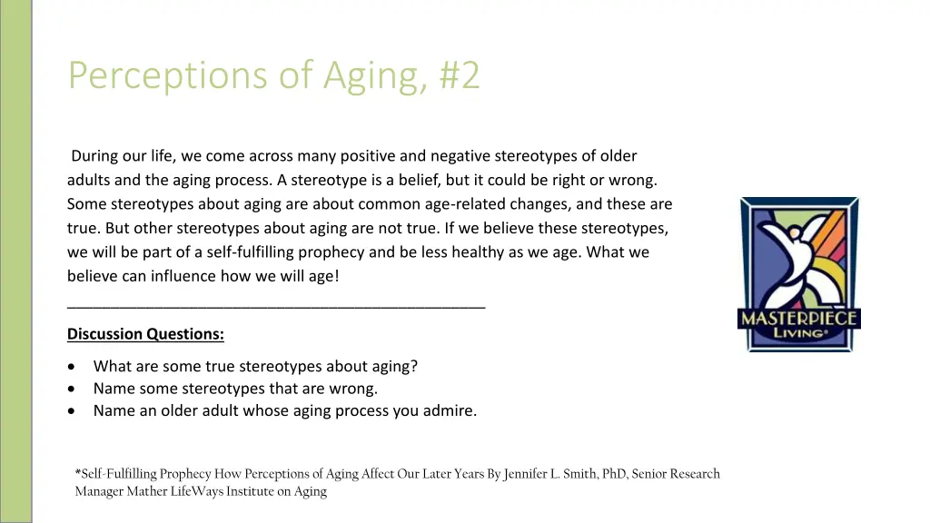 perceptions of aging 2