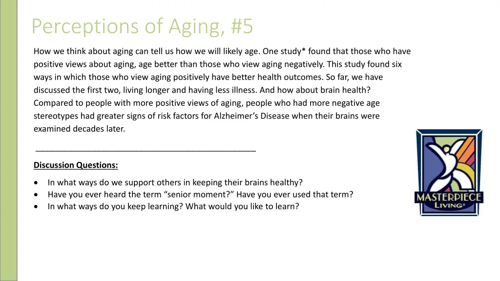 perceptions of aging 5