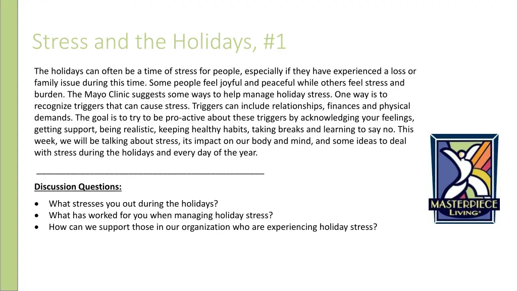 stress and the holidays 1