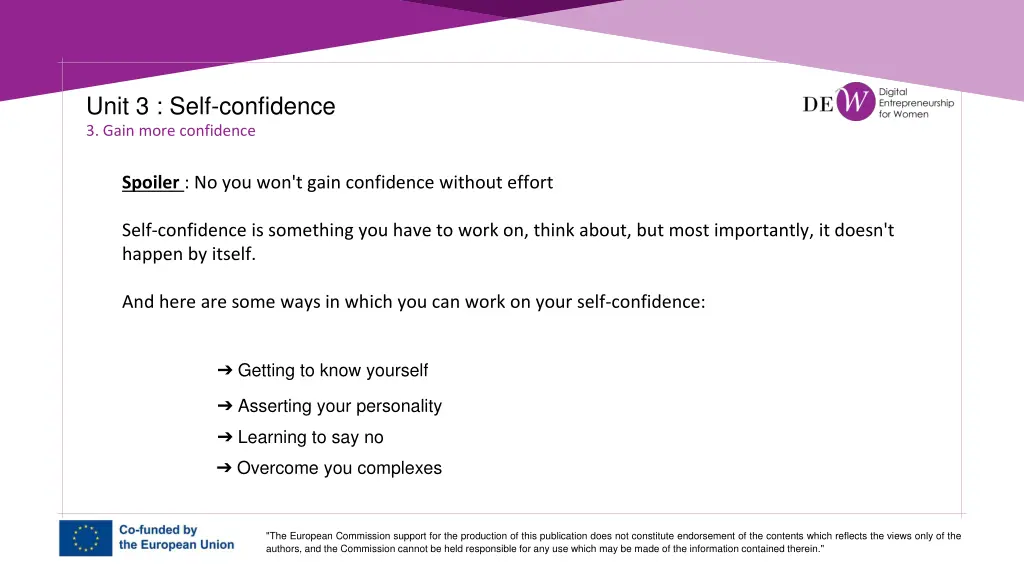 unit 3 self confidence 3 gain more confidence