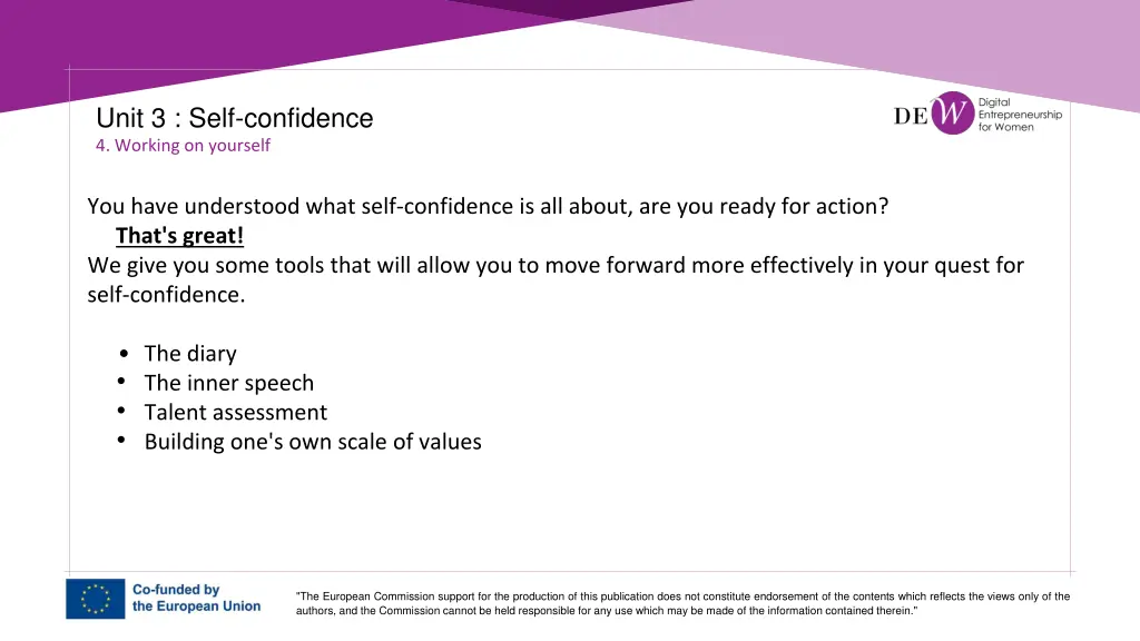 unit 3 self confidence 4 working on yourself